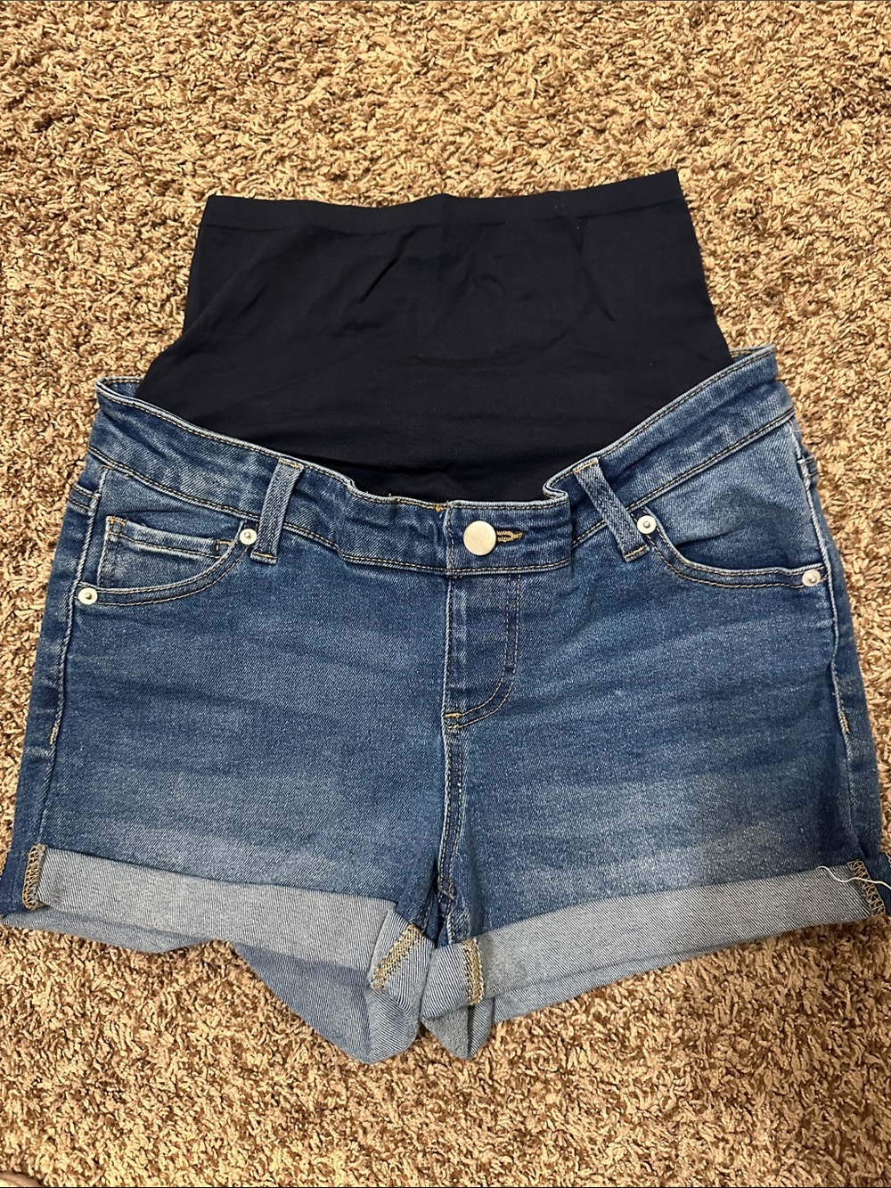 Maternity Denim Fold-Cuff Shorts